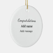 おめでとうございます名前メッセージシンプル大学院 セラミックオーナメント (右)