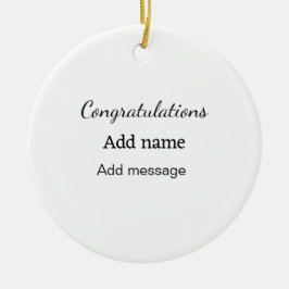 おめでとうございます名前メッセージシンプル大学院 セラミックオーナメント