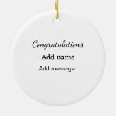 おめでとうございます名前メッセージシンプル大学院 セラミックオーナメント (裏面)