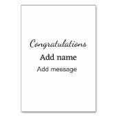 おめでとうございます名前メッセージシンプル大学院 テーブルナンバー (裏面)