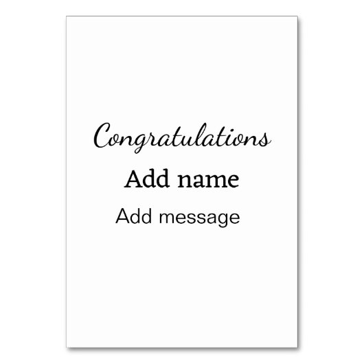 おめでとうございます名前メッセージシンプル大学院 テーブルナンバー (正面)