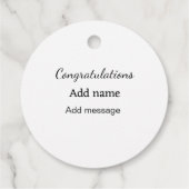 おめでとうございます名前メッセージシンプル大学院 フェイバータグ (裏面)