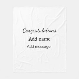おめでとうございます名前メッセージシンプル大学院 フリースブランケット