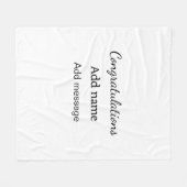 おめでとうございます名前メッセージシンプル大学院 フリースブランケット (正面(横))