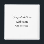 おめでとうございます名前メッセージシンプル大学院 マグネット<br><div class="desc">デザイン</div>