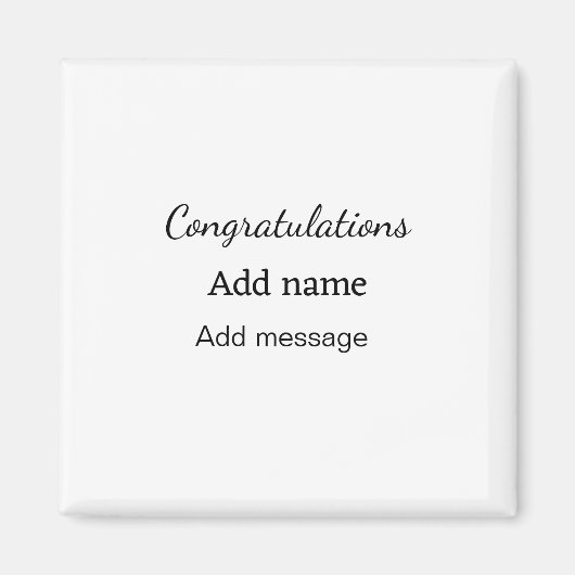 おめでとうございます名前メッセージシンプル大学院 マグネット (正面)