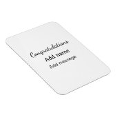 おめでとうございます名前メッセージシンプル大学院 マグネット (右側)