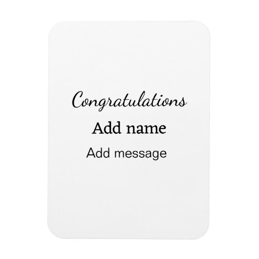 おめでとうございます名前メッセージシンプル大学院 マグネット (縦)