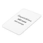 おめでとうございます名前メッセージシンプル大学院 マグネット (左側)