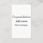 おめでとうございます名前メッセージシンプル大学院 名刺 (裏面)