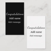 おめでとうございます名前メッセージシンプル大学院 名刺 (正面/裏面)