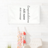 おめでとうございます名前メッセージシンプル大学院 横断幕 (インサイチュ)