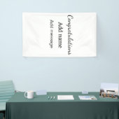 おめでとうございます名前メッセージシンプル大学院 横断幕 (トレードショー)