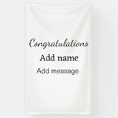 おめでとうございます名前メッセージシンプル大学院 横断幕 (縦)