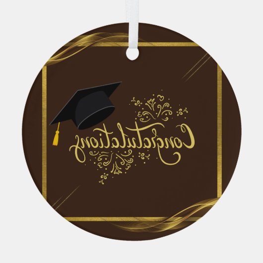 おめでとうございます大学院オーナメント ガラスオーナメント (裏面)