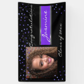 おめでとうございます大学院パープルグリッターカスタム 横断幕 (縦)