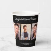 おめでとうございます大学院ブラック3写真パーティー 紙コップ (裏面)