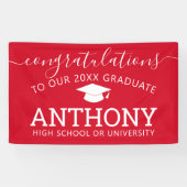 おめでとうございます大学院赤のバーチャル 横断幕 (横)