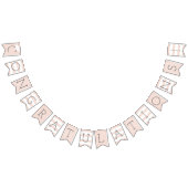 おめでとうございます大学院赤面ピンクパーティー バンティングフラッグ (全)