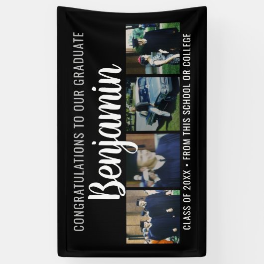 おめでとうございます大学院4フォトスクリプト名パーティー 横断幕 (縦)