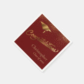 おめでとうございます大学院、金ゴールド・ブルゴーニュ スタンダードカクテルナプキン (角)