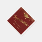 おめでとうございます大学院、金ゴールド・ブルゴーニュ スタンダードカクテルナプキン (角)
