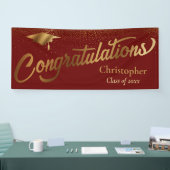 おめでとうございます大学院、金ゴールド・ブルゴーニュ 横断幕 (トレードショー)