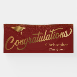 おめでとうございます大学院、金ゴールド・ブルゴーニュ 横断幕