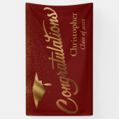 おめでとうございます大学院、金ゴールド・ブルゴーニュ 横断幕 (縦)