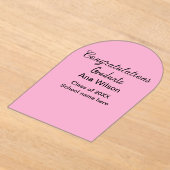 おめでとうございます大学院add name class school アクリル招待状 (レイダウン)