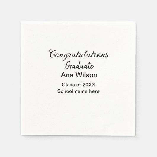 おめでとうございます大学院add name class school スタンダードカクテルナプキン (正面)