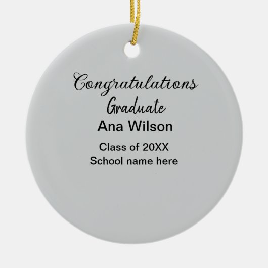 おめでとうございます大学院add name class school セラミックオーナメント (正面)