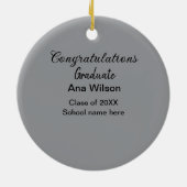 おめでとうございます大学院add name class school セラミックオーナメント (裏面)