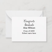 おめでとうございます大学院add name class school ノートカード (裏面)