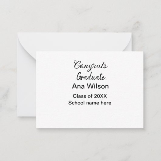 おめでとうございます大学院add name class school ノートカード (正面)