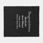 おめでとうございます大学院add name class school フリースブランケット (正面(横))