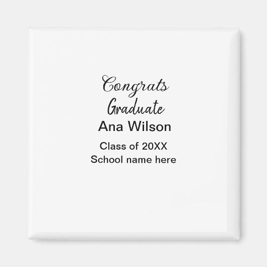 おめでとうございます大学院add name class school マグネット (正面)