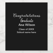 おめでとうございます大学院add name class school ワインラベル (シングルラベル)