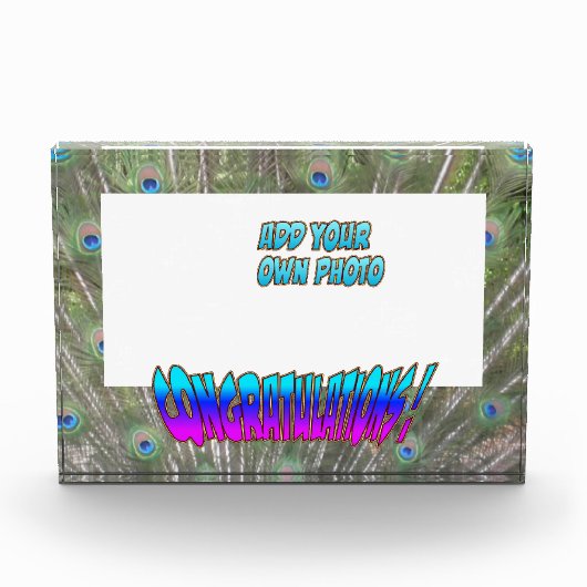 おめでとうございます孔雀F.お客様。カラーフォトブロック フォトブロック (正面)