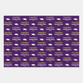 おめでとうございます学名ダークパープル金ゴールドホワイト ラッピングペーパーシート (正面2)