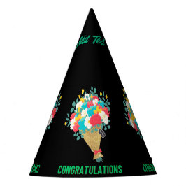 おめでとうございます文字フラワーイメージ工芸品 パーティーハット