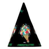 おめでとうございます文字フラワーイメージ工芸品 パーティーハット (右)