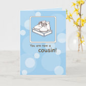 おめでとうございます新しいいとこのベビーシューズ カード (黄色い花)