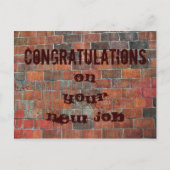 おめでとうございます新しいジョブブリックの壁 ポストカード (正面)
