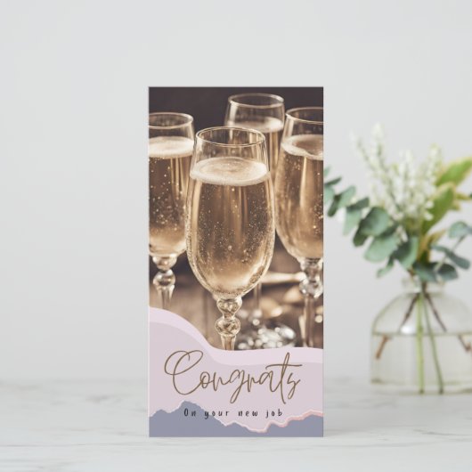おめでとうございます新しいジョブモダンエレガントおめでとう カード (スタンド正面)