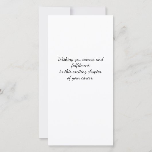 おめでとうございます新しいジョブモダンエレガントおめでとう カード (裏面)