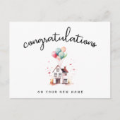 おめでとうございます新しいホームオーナーバルーンエテ実在ート ポストカード (正面)