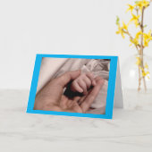 おめでとうございます新しい母と男の赤ちゃん母の日 カード (黄色い花)