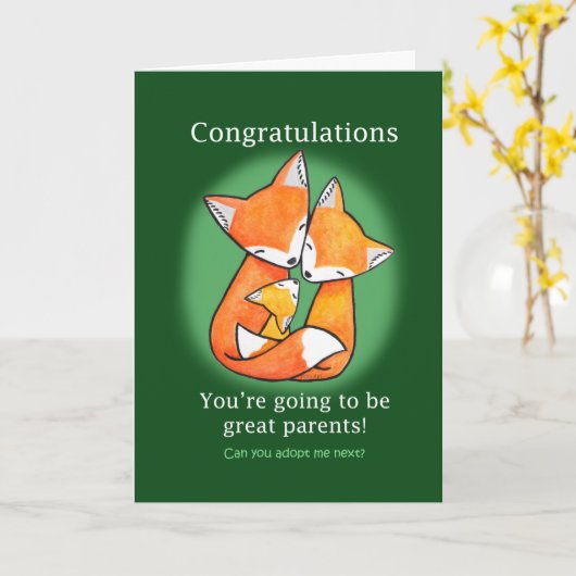 おめでとうございます新しい親のおもしろいおめでとうベビー  カード (黄色い花)