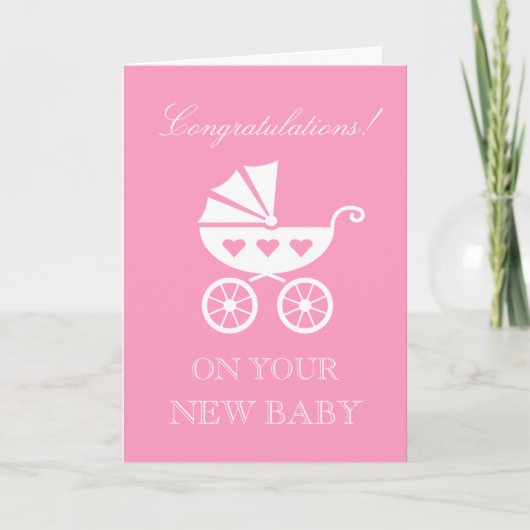 おめでとうございます新生児の娘さん カード (正面)